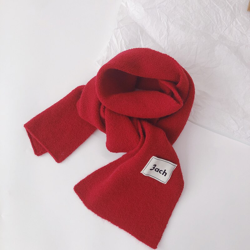Autunno inverno bambini ragazzi ragazze sciarpa morbido caldo imitazione Cashmere fazzoletto da collo sciarpe per bambini 13 colori: Rosso