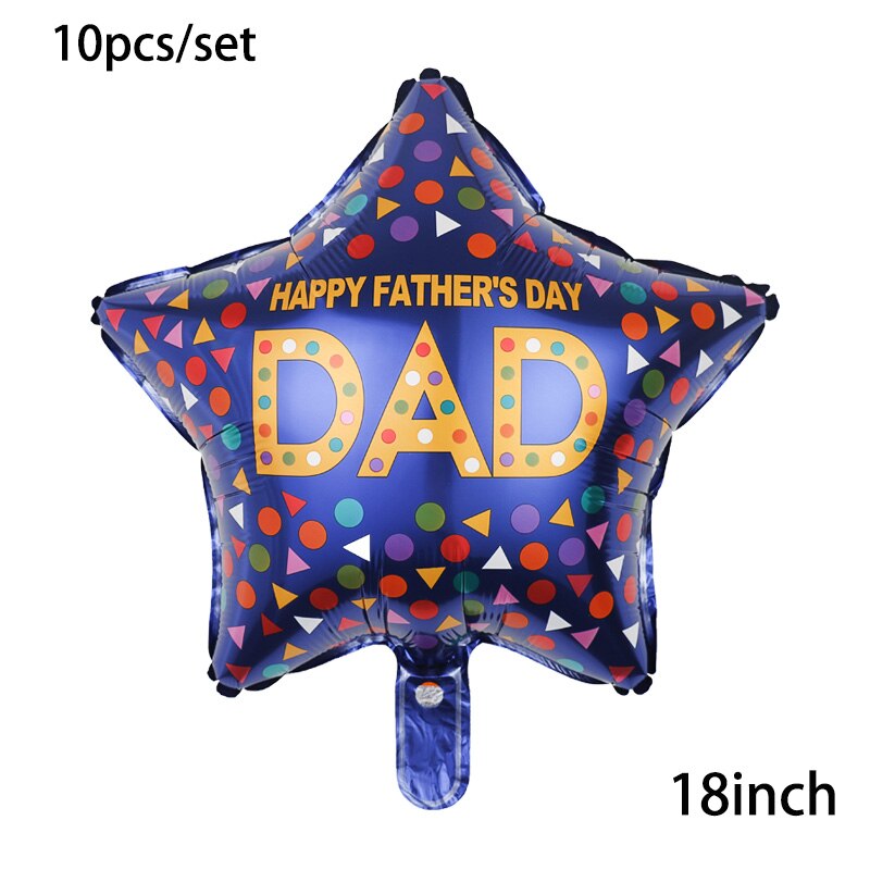 10Pcs 18Inch Engels Gelukkige Vaderdag Helium Globos Beste Vader Grote Vader Folie Ballonnen Vader Moeder Party decoratie: Fluorescentie Geel