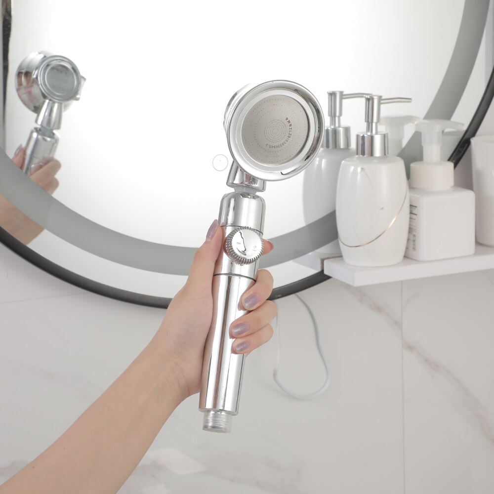 High Pressure Shower Head with switch on/off button Bathroom 3-Function SPA Filter Bath Head Water Saving Shower