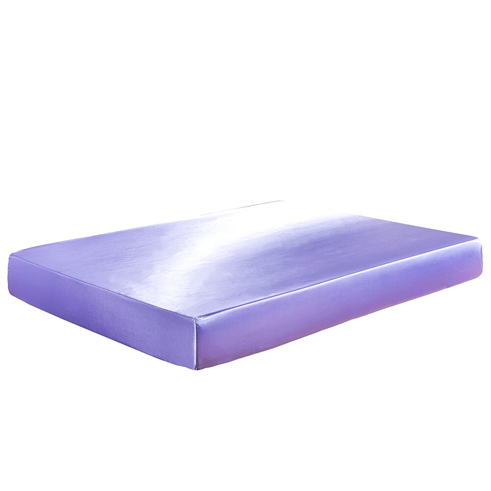 Bärbara sängöverkast i satin siden elastiska lakan solid enkel tvilling full queen king sängöverdrag 1 st: 1
