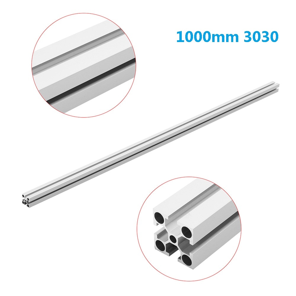 1000mm lengte 3030 zilveren aluminium profiel extrusie frame voor diy 3d printer cnc