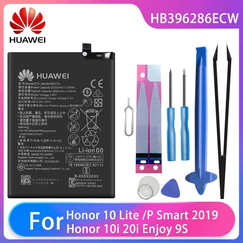 Original Huawei Honor 10 Lite /P Smart /Honor 10i 20i Genießen 9S Telefon Batterie HB396286ECW 3400mAh Hohe Kapazität Kostenlose Tools