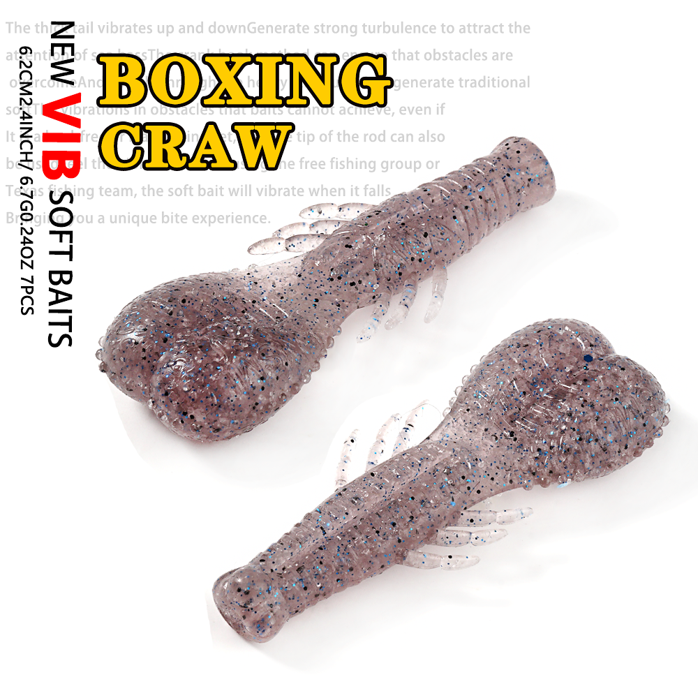 SUNMILE-cebo de palo de 6,2 cm y 6,6g, señuelos de plástico blando pesados, cebo Artificial de silicona para pesca de lubina: Gris