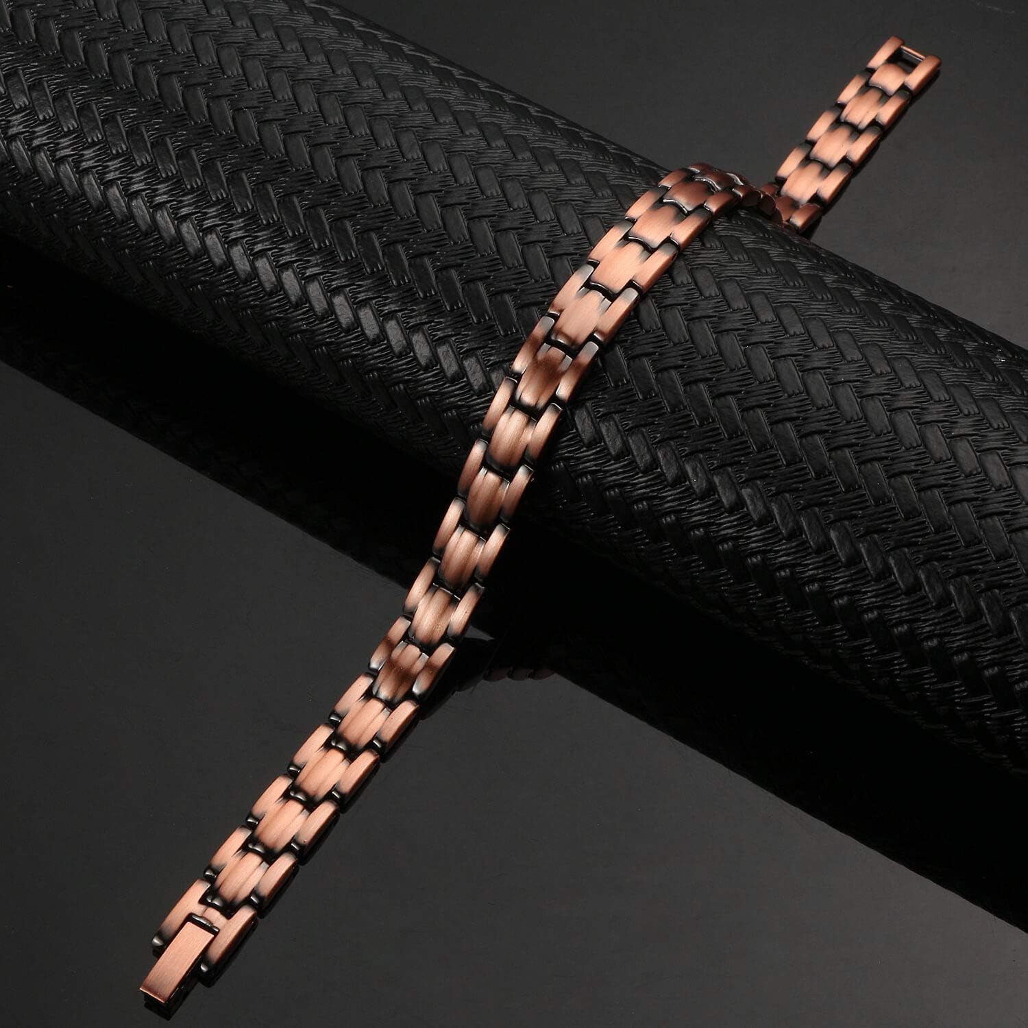 ARADOO Preumium Zuiver Koper Armband voor Mannen Vrouwen Dubbele Rij Magnetische Therapie Polsband Sieraden