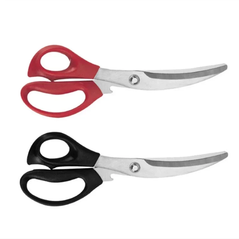 Kitchen Multifunctional Scissors BBQ Thickened Chicken Fillet Scissors Stainless Steel Serrated with Bottle Lifter Home Use