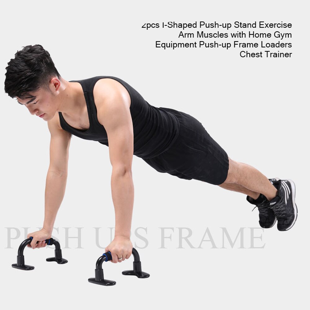 2 uds soportes Push Up soporte para flexiones en forma de I Ejercicio músculos del brazo con equipo de gimnasio en casa Push-up marco cargadores entrenador de pecho