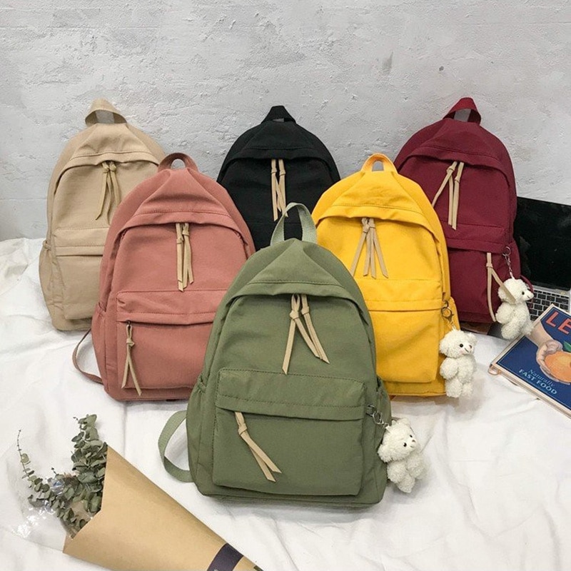 Waterproof Nylon Women Backpack Female Large capacity high schoolbag Korean Vintage girl Shoulder Bags Travel Bag Mochila 0P07