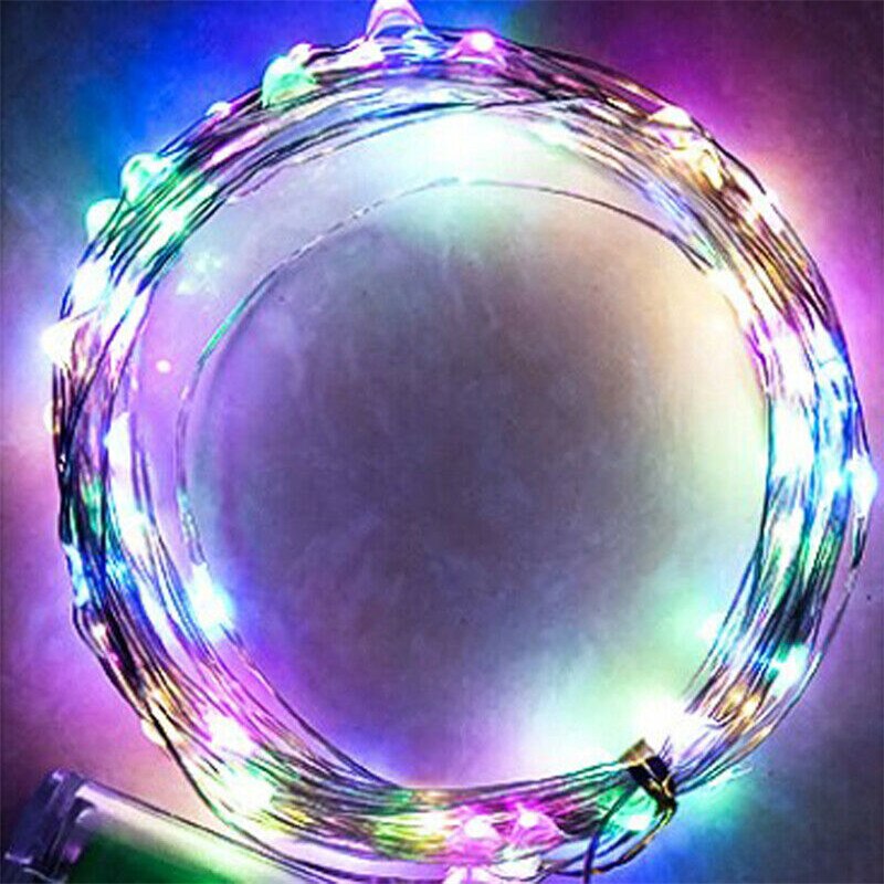 1M LED Wijnfles Cap Kurk Koperdraad String Silver Wire String 10 LEDs Waterdichte Kleur Festival Party lights String: 4 Colors