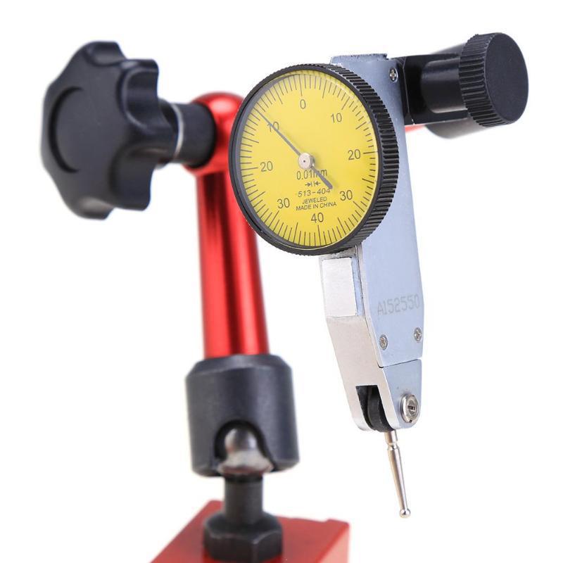 0-0.8mm High Precision Lever Dial Indicator Universal Magnetic Metal Base Holder 0.01Center Finder Gauge CNC Measurement Tool