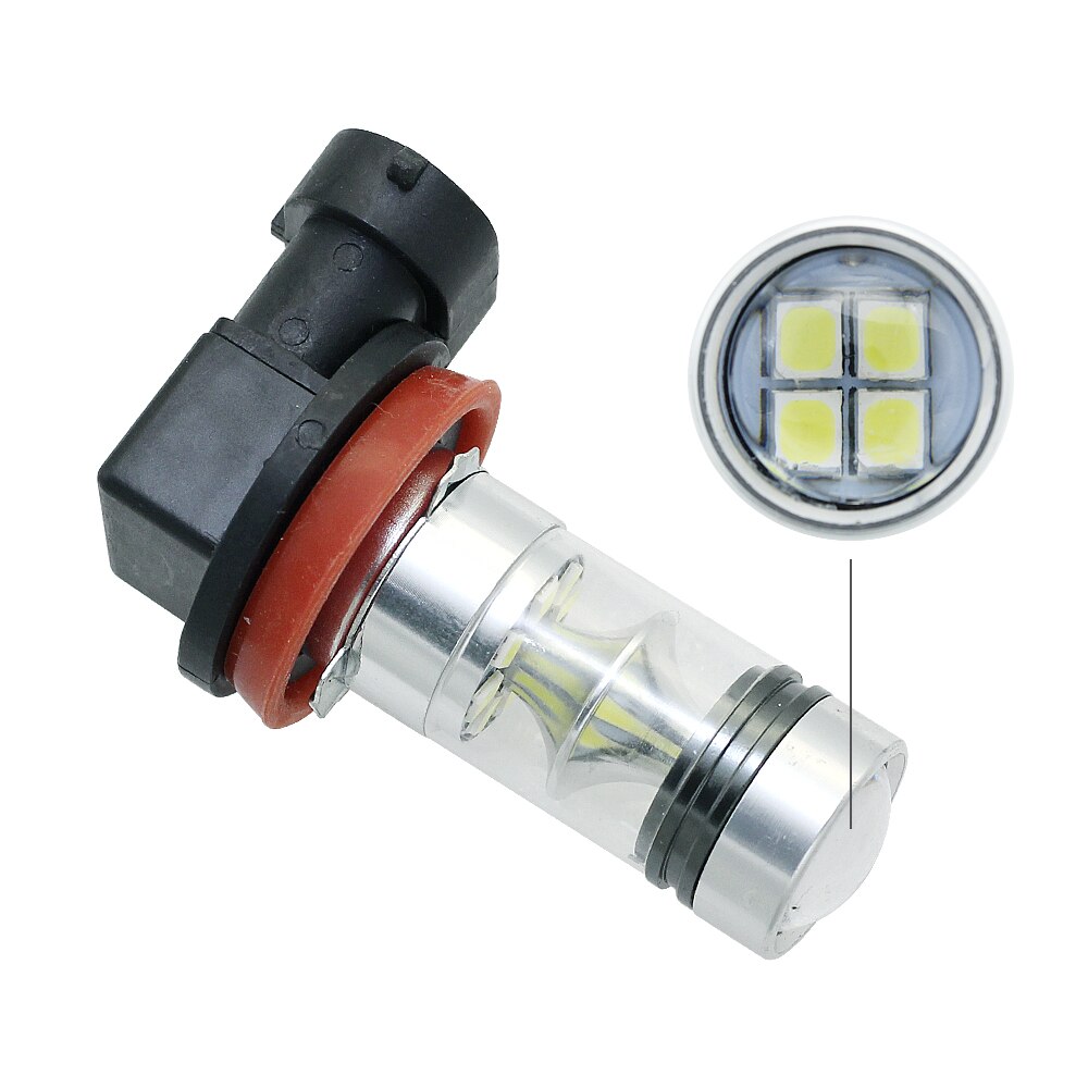 2 stk  h11 led bil tåkelys pære 12v 3030 smd  h8 h9 auto front pære tåkelykt hodelykt drl lys 6000k
