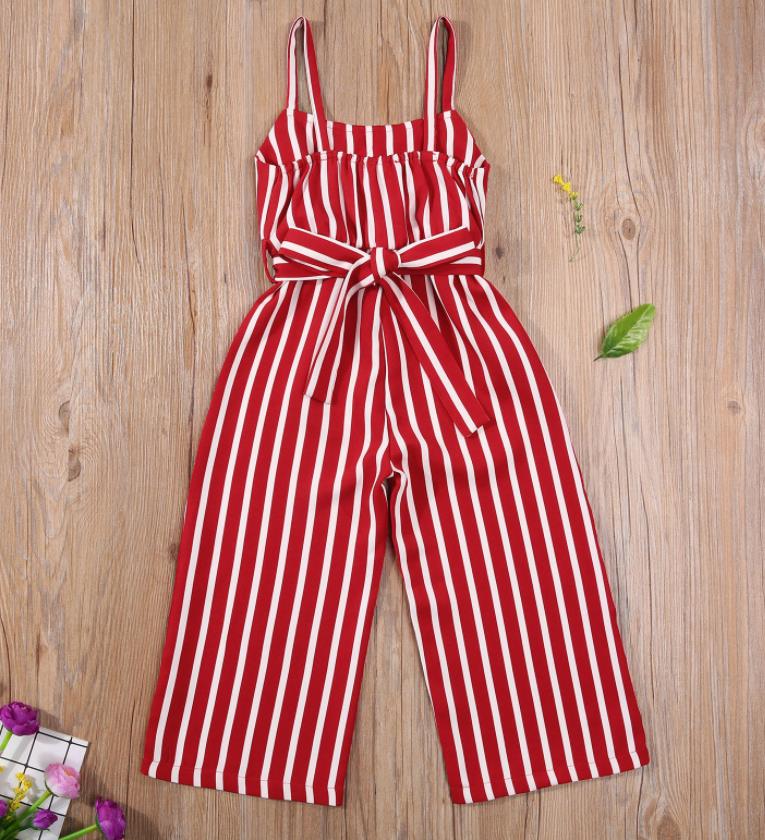 Kinderen Meisjes Mode Mouwloze Gestreepte Jumpsuit Zomer Stijlvolle Jumpsuit Meisjes Jumpsuit Meisjes Overalls Voor Kinderen Meisje Kleding