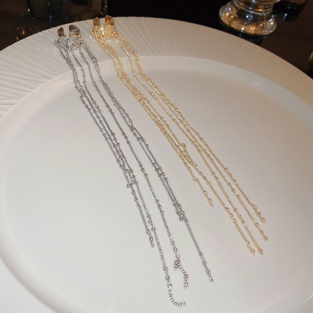 Mode C-Vormige Lange Kwast Oorclip Persoonlijkheid Minderheid Onregelmatige Legering Oor Manchet Voor Vrouwen Feest Sieraden