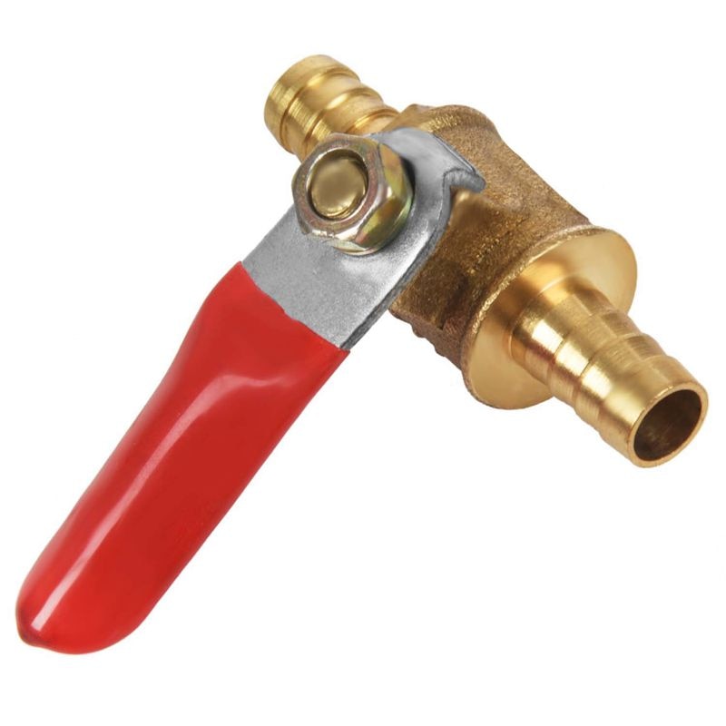 Red Plastic Handle Water Oil Gas Air Shutoff Ball Valve 8mm Dia