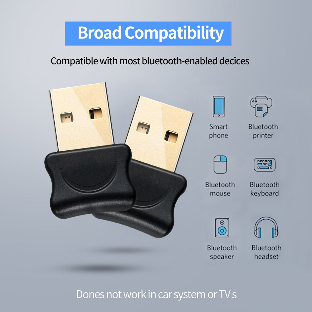 USB Receiver Transmitter Adapter Bluetooth-compatible 5.0 Audio for Computer Laptop Win 10 8 Wireless Dongle
