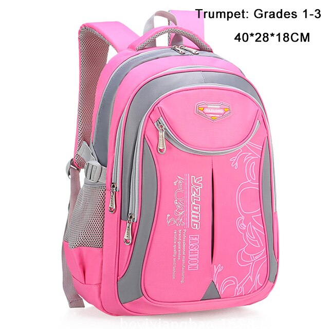 Sacs d'école étanches pour enfants, sacoche orthopédique pour filles et garçons, cartable pour enfants, cartable d'école primaire: gray Pink small