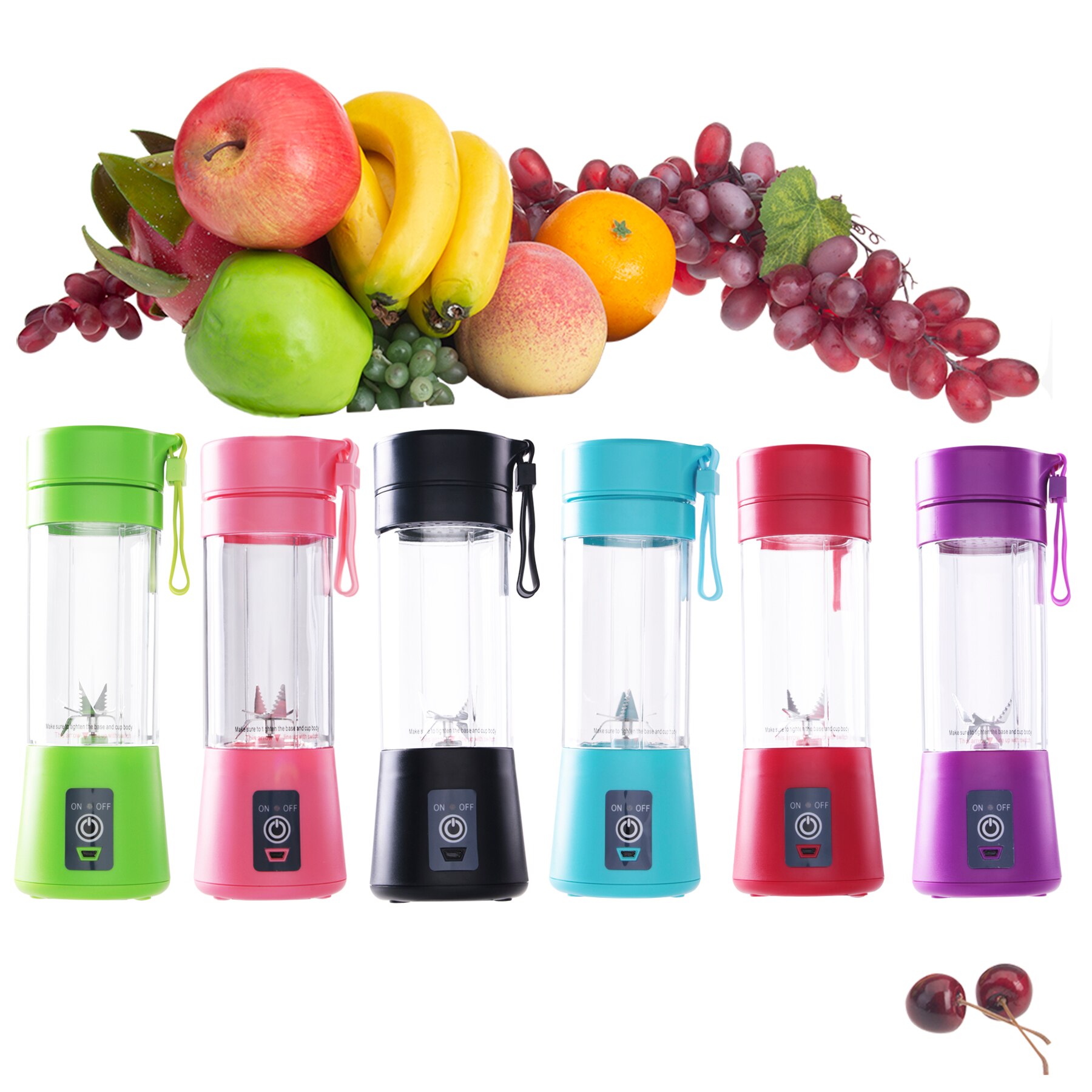 400ml Portable Juice Blender USB Juicer Cup Multi-function Fruit Mixer Six Blade Mixing Machine Smoothies Baby Food