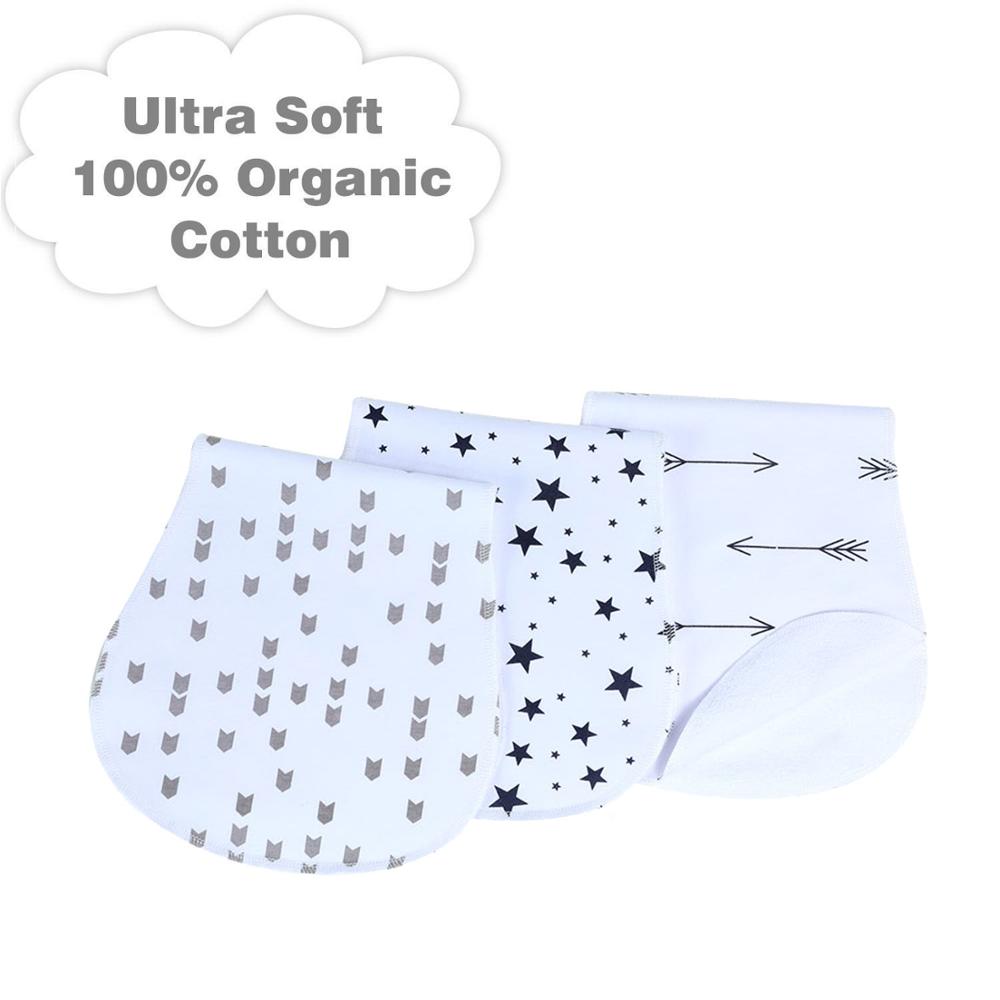 Bøvseklude til baby 100%  bøvse tøj i økologisk bomuld med fleece blødt og absorberende baby hagesmække sæt unisex hagesmække til piger og drenge