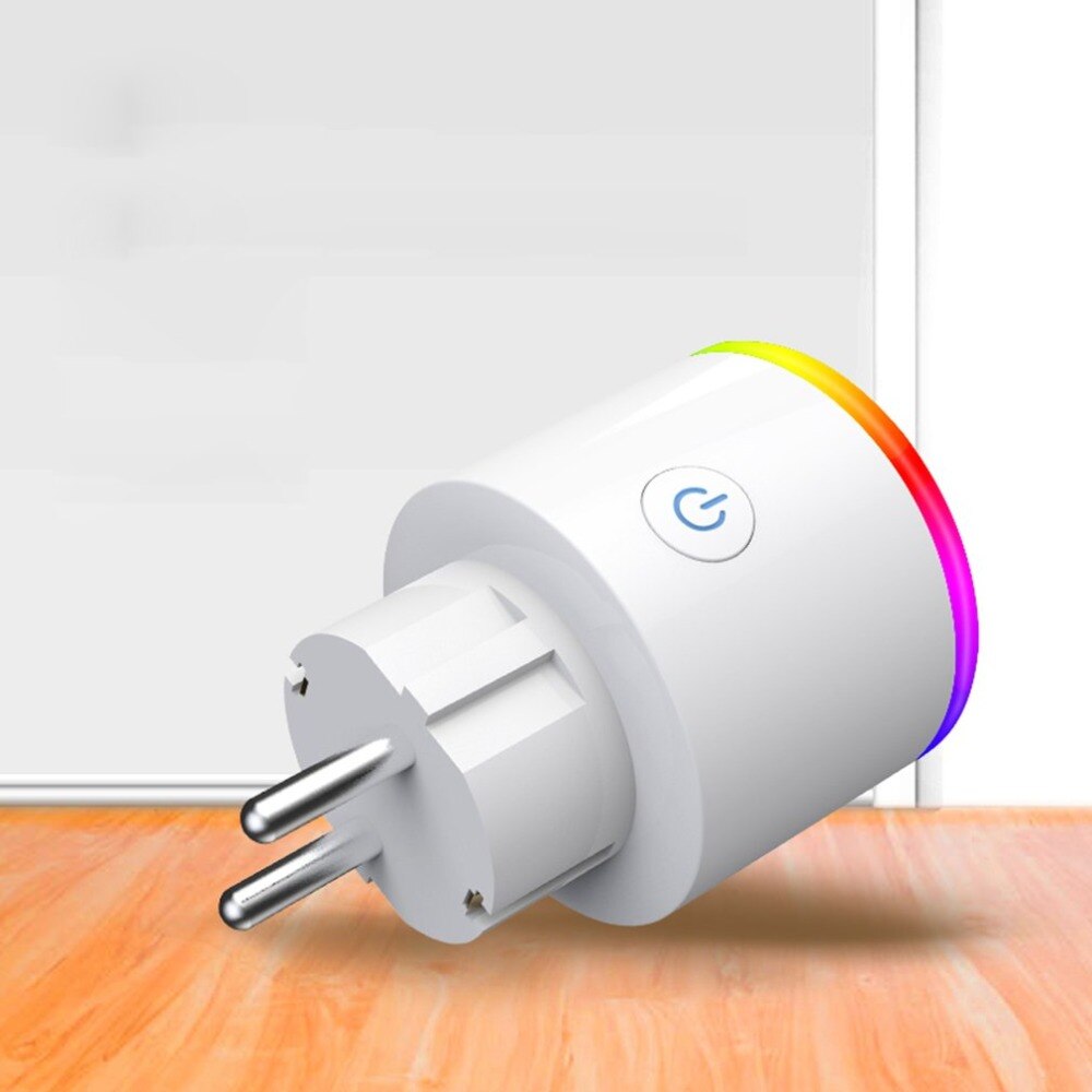 Wifi Smart Socket with LED Indicator Smart Plug Power Monitor Switch Phone APP Voice Remote Control Home Auto Timer RGB Light
