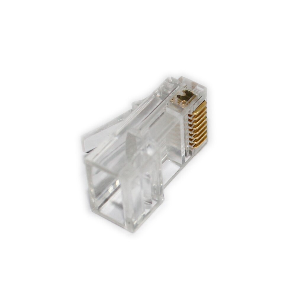 20/50/100pcs RJ45 Connector 6U Gold PlatedPass Through Ethernet Cables Module Plug Network RJ-45 Crystal Heads Cat5 Cat5e