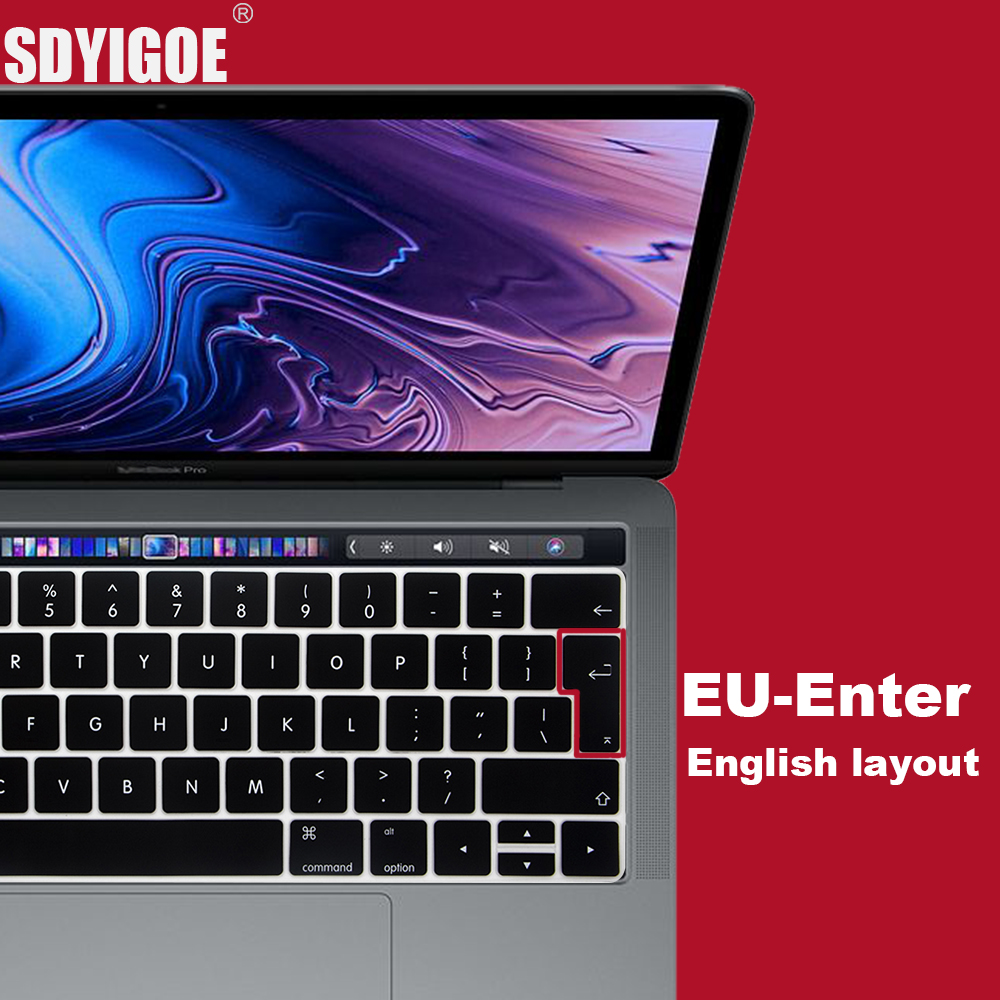 Kannettavan tietokoneen näppäimistön suojus eu&us näppäimistön kotelon suoja macbook prolle 16 13 air 12 15 touchbar malli  a1706 a 1466 a 1708 1990 2 a 1398 a 1534