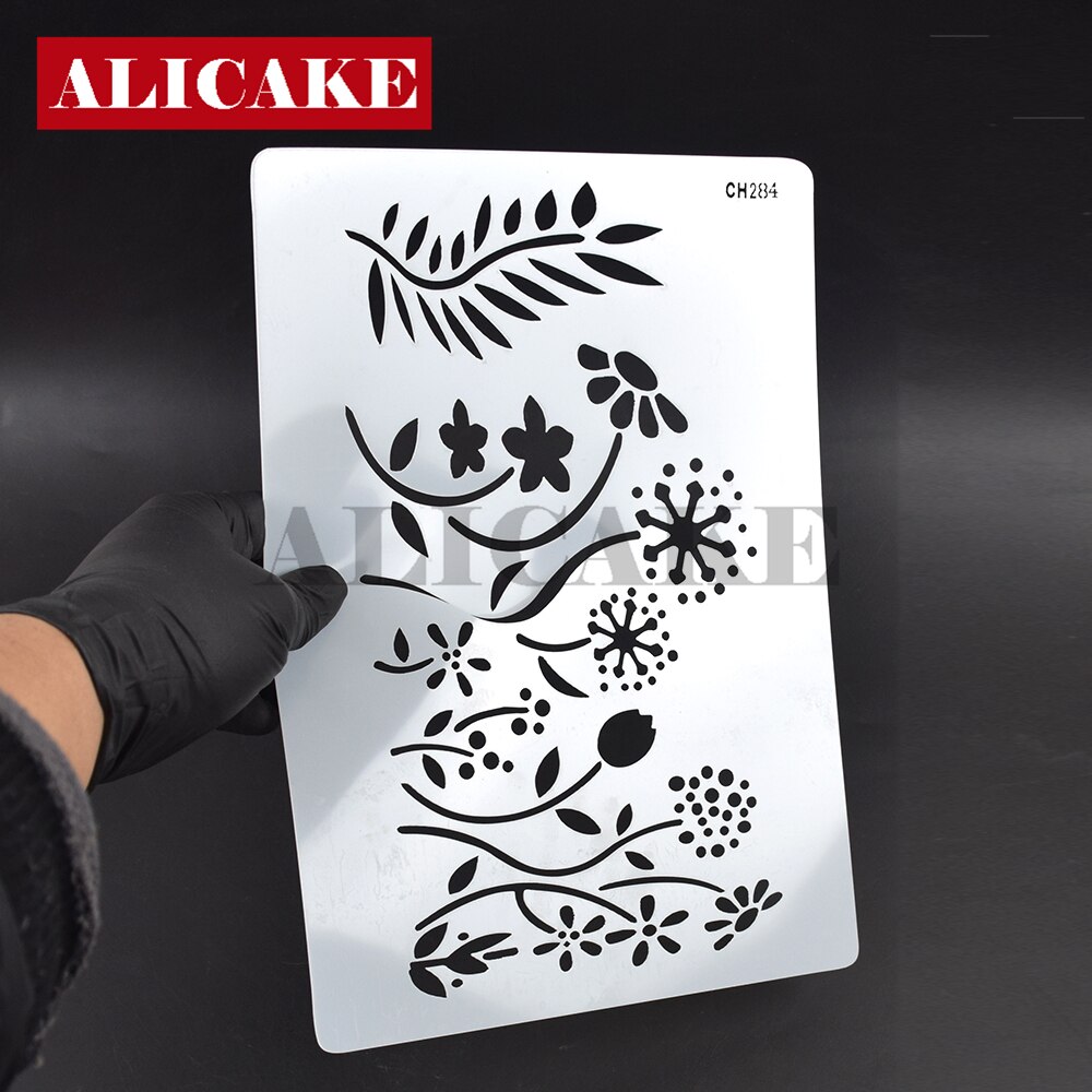 Pochoir de décoration de gâteau en dentelle, modèle de feuille de Jungle, outils de Fondant en plastique, bricolage, moule à gâteau