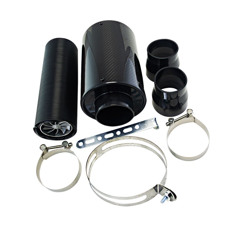 3 "système universel d'admission d'air froid de voiture avec le ventilateur emballant la boîte de filtre de Ram de Kit de filtre d'admission d'air d'induction d'alimentation froide de Fiber de carbone