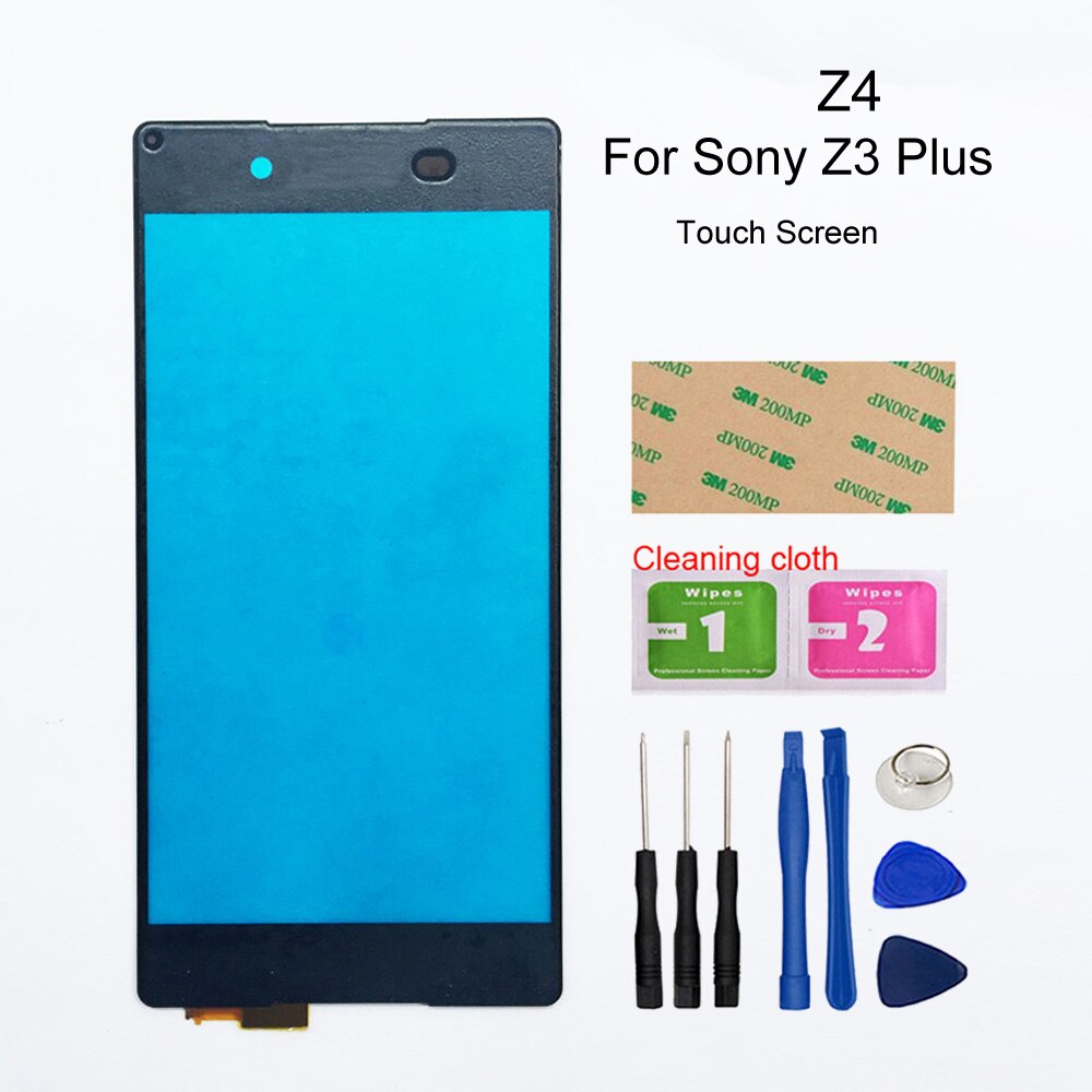 Panel táctil exterior con Sensor de cristal para Sony Xperia Z3 Compact Z3 mini Z3 Plus Z4 Digitalizador de pantalla táctil, D6603 D5803 E6533: Z3 Plus Black Tools
