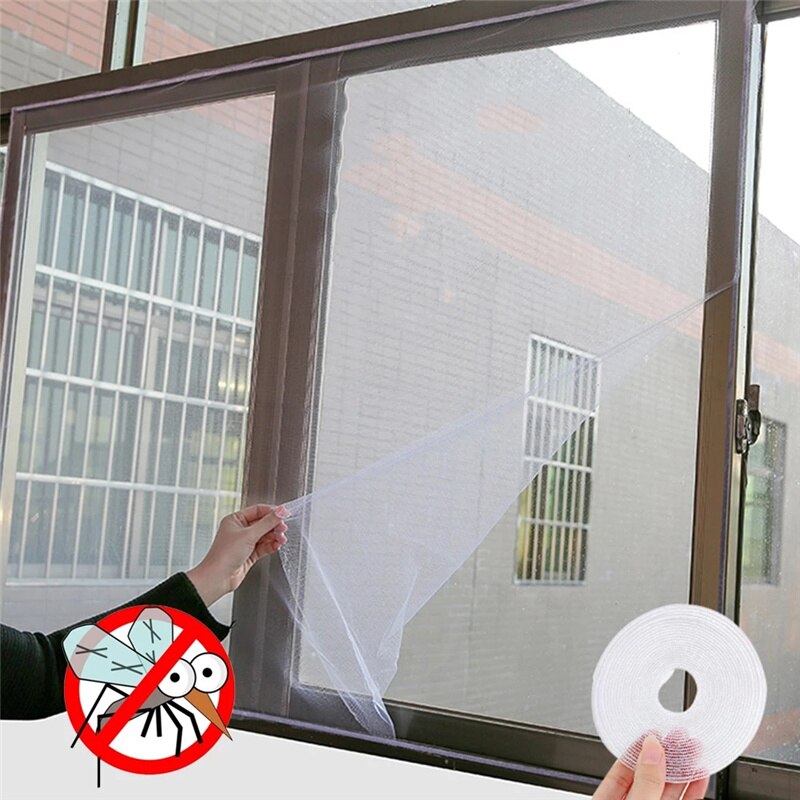 Zwart En Wit Gordijn Insect Netting Mesh Zelfklevende Klamboe Venster Venster Screen Anti-Muggen Deur vliegen Netten