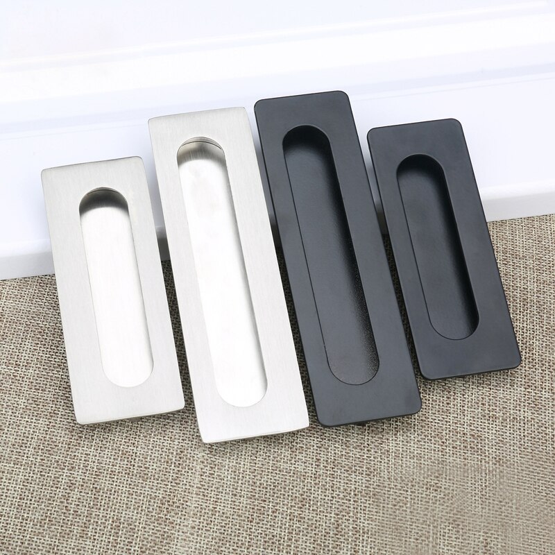 Zinc Alloy Modern Embed Knobs Kitchen Cabinet Cupboard Door Drawer Nightstand Hidden Handles Wardrobe Sliding Recessed Pulls