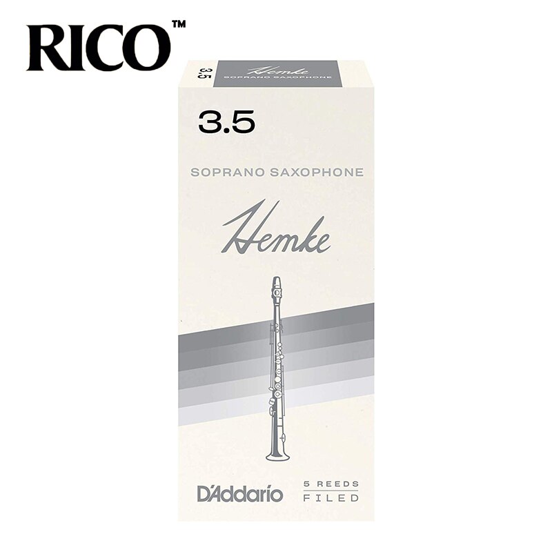 Rico hemke sopraansax rieten / saxofoon sopraansax rieten sterkte 2.5#, 3#  doos  of 5: 3.5 met cadeau