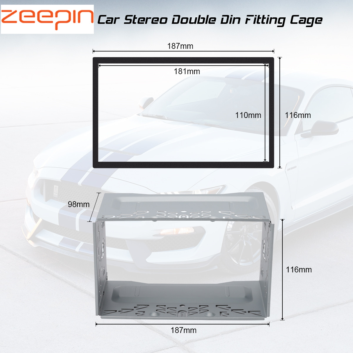 Universele Dubbele 2Din Montage Kit Radio Autoradio Auto Dvd-speler Montage Behuizing voor 2 din radio