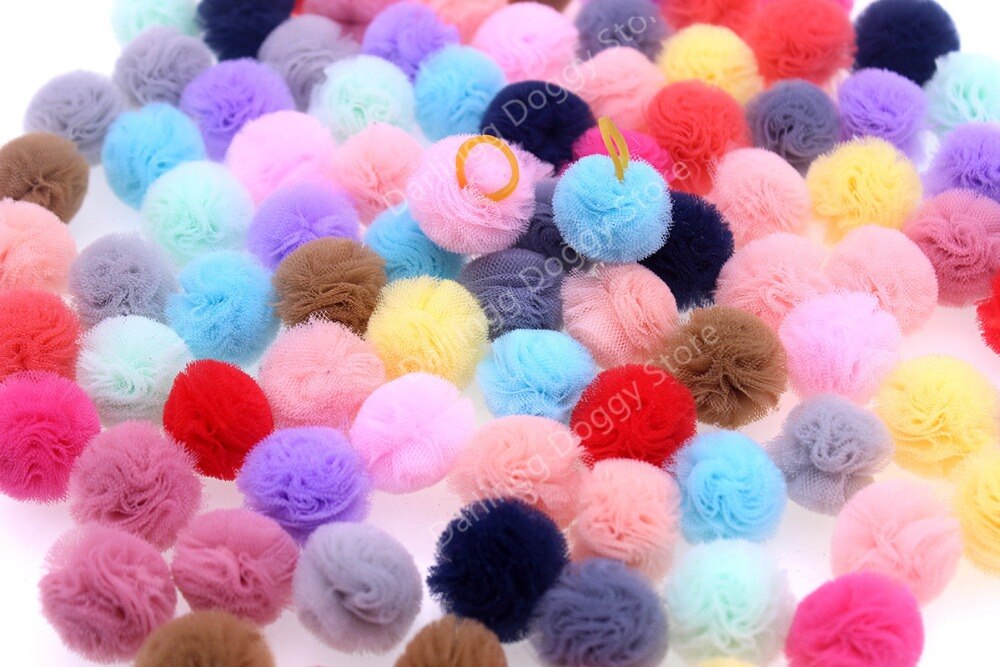100 uds/50 pares bonito perrito de mascota perro arcos del pelo de Color brillante perro moños de acicalamiento de perro, accesorios para el cabello para pequeños suministros para mascotas perros