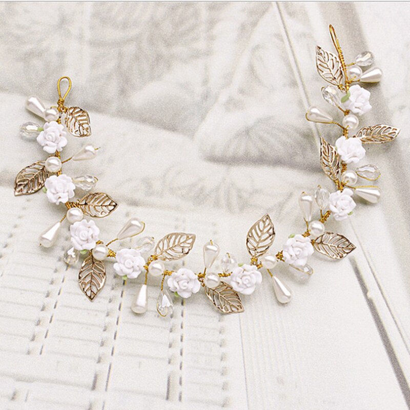 Braut Haar Zubehör Simulierte Schallendes Haar Kämme Hochzeit Haar Zubehör Schmuck Handgemachte Webart Haar Ornamente Kopfschmuck: 18GKY