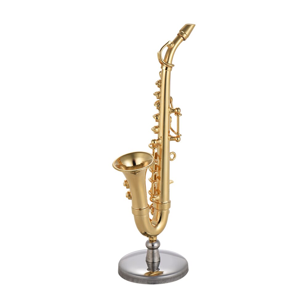 Mini Messing Altsaxofoon Sax Model Prachtige Desktop Muziekinstrument Decoratie Ornamenten Muzikale Met Delicate Doos