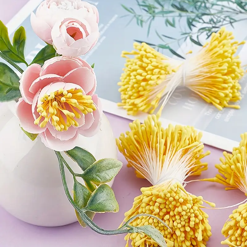 Gør-det-selv kunstig blomst støvdrager mini perle støvveje til lyserød rose gul solsikke valentinsdag boligindretning hobbyartikler