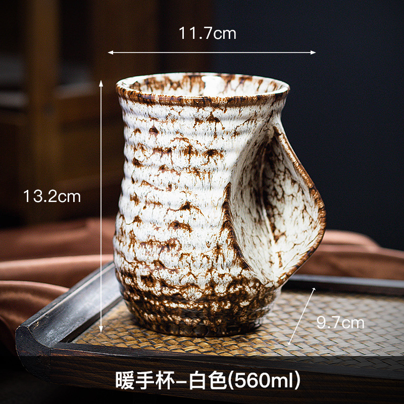 1 unidad, taza de café de cerámica creativa de 500ml, cerámica cambiada con horno, bonitas tazas de té, taza de té de Kung Fu,: Naranja