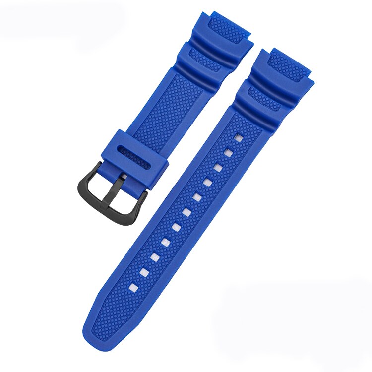 Replace applicable Casio Watch Strap ae-1000w / aq-s810w watch strap with 18mm convex rubber strap: Deep blue