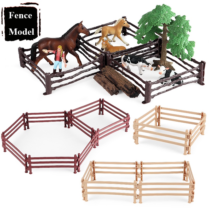 Oenux Simulatie Boerderij Hek Scène Speelgoed Bomen Huis Boer Eenhoorn Dieren Model Miniatuur Ambachtelijke Woondecoratie Schattige Kindercadeau