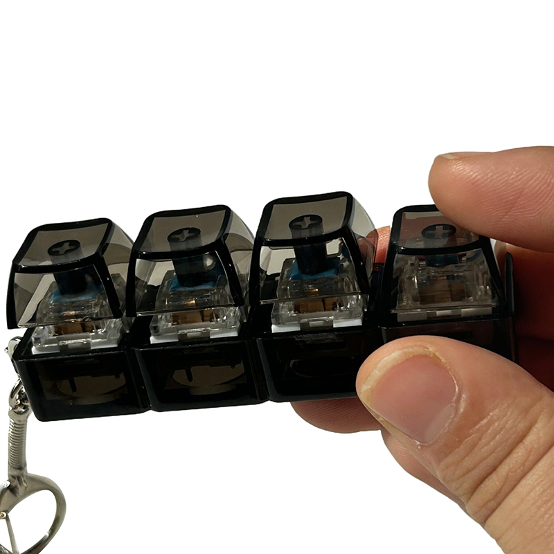 4/9 Toetsen Mechanische Toetsenbord As Tester LED Toetsenbord Sleutel Speelgoed Stress DIY Knop Keycap Fidget Sleutelhanger Speelgoed