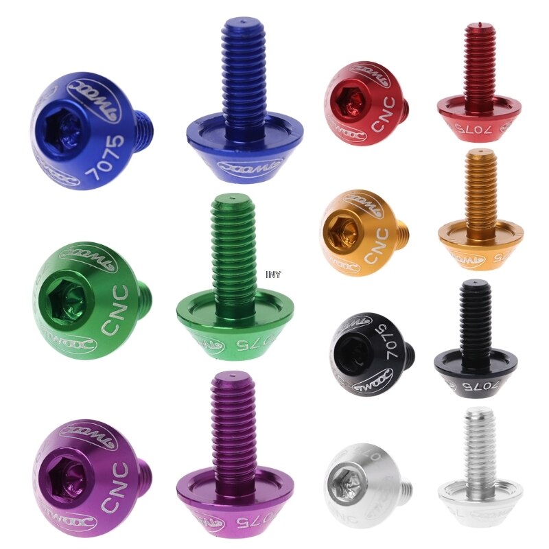 2 uds M5x10mm aleación de aluminio bicicleta soporte de botella de agua de bicicleta perno titular tornillo