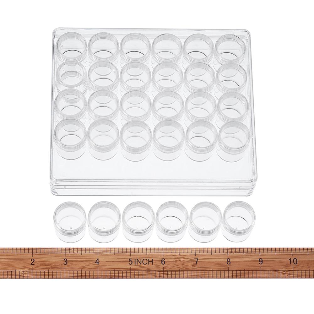 Plastic Kralen Containers Duidelijke Doos voor Sieraden Kralen Strass Nail Art Verpakking Kolom fles: 26x29mm, 30 stks/set