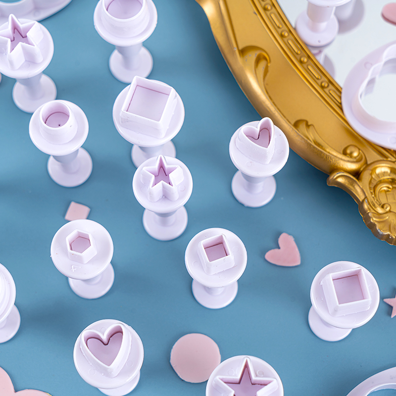 Polymer Clay Cloud Mold Heart Star Shape Printing Cutting Mold DIY Pottery Sculpture Geometric Figure Embossing Modeling Tools