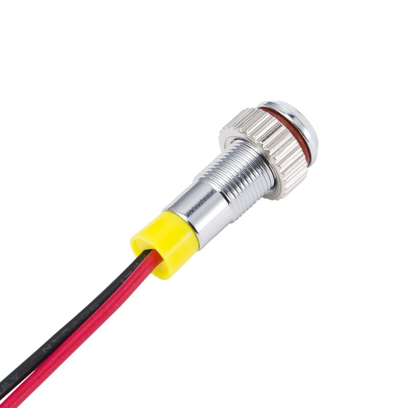 IP62 étanche une couleur clignotant LED indicateur d'avertissement en métal 6mm lampe de signalisation pilote 3V 6V 12V 24V 36V DC avec fil