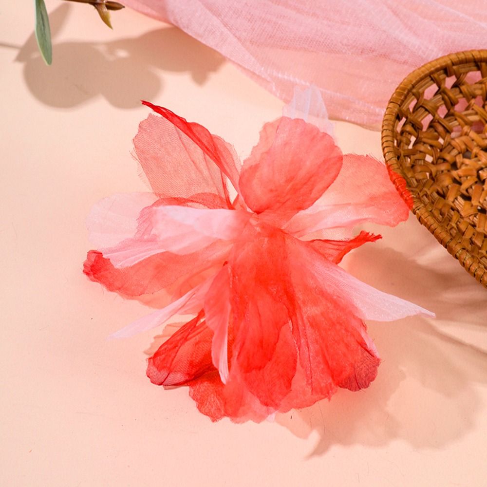 10 Stück künstliche Blumen, 3D-Organza-Blumenapplikationen, Blüzehn, DIY-Bastelarbeiten, Stoffapplikationen, mehrschichtige handgefertigte Stoffapplikationen, Kleiderdekoration: Nickel