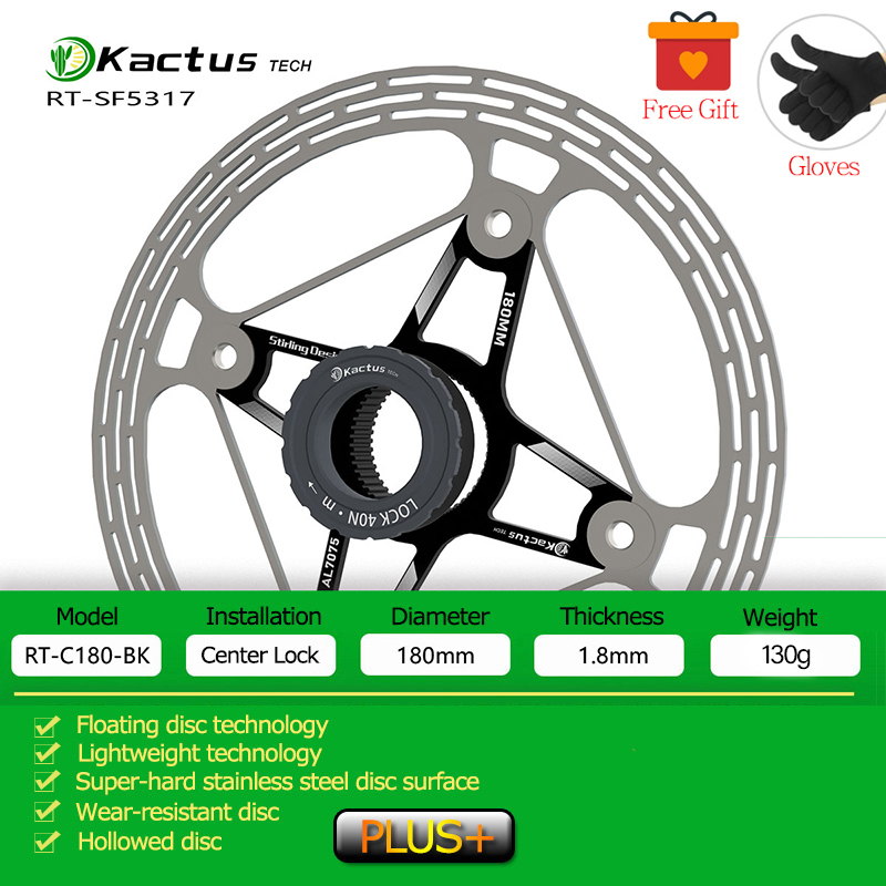 KACTUS Rotore del freno a discoteca per bicicletta ultraleggero 140/160mm Blocco centrale Addensare AL7505 Freno a galleggiante a discoteca a raffreddamento rapido per bici da strada MTB EBike: Luce Verde
