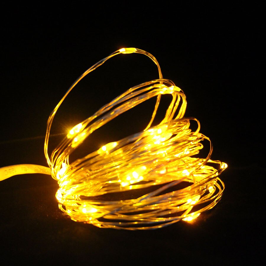 Gebühr Girlande Schnur LED Licht Dekor Weihnachten Außen Dekoration Bunte Gebühr Licht Dekoration 0,75 M 2M Zubehör: Gelb / 2M 20LED