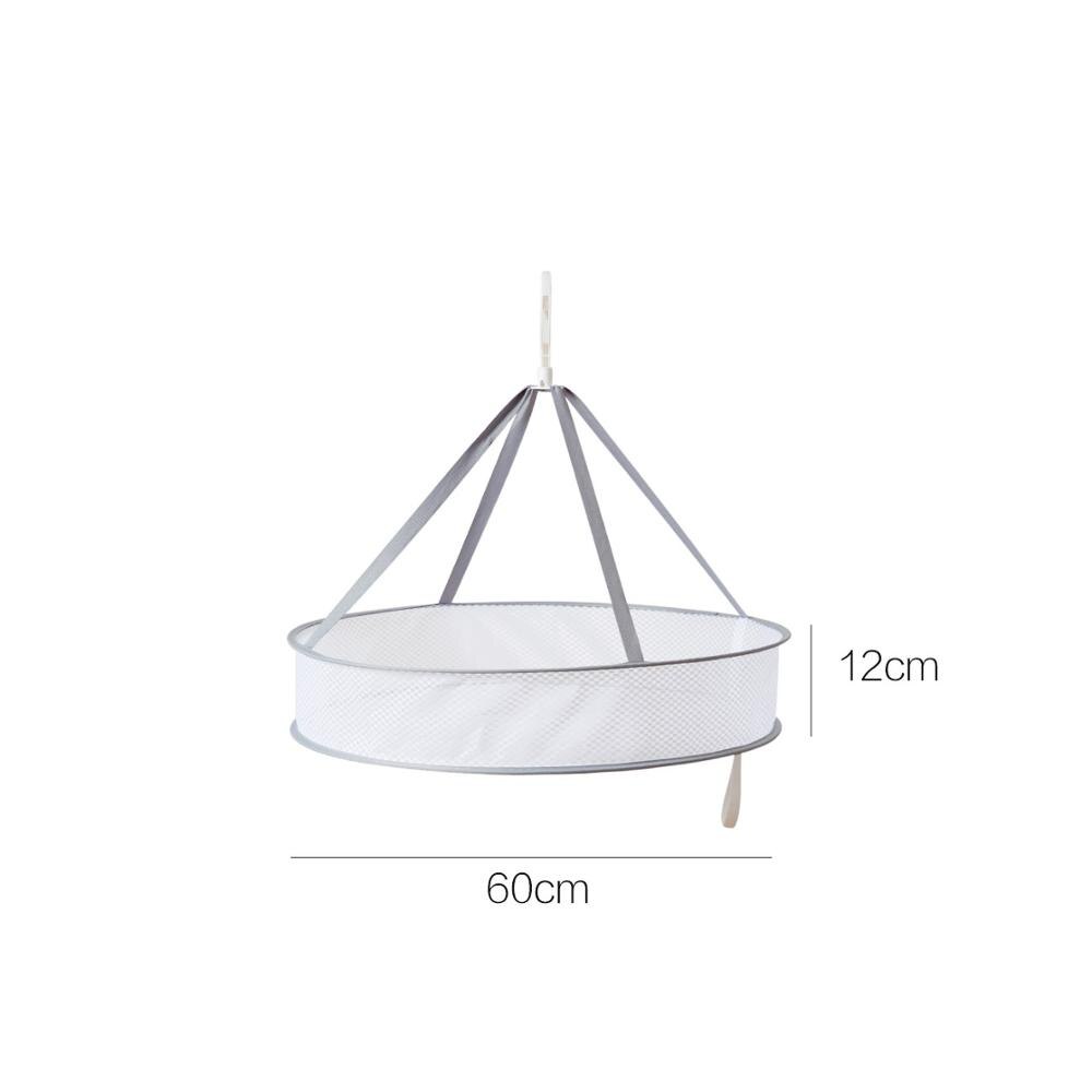 Windproof Clothes Dryer Drying Rack For Sweaters Hanging Laundry Basket Mesh Folding Nets Double Layer: L Single