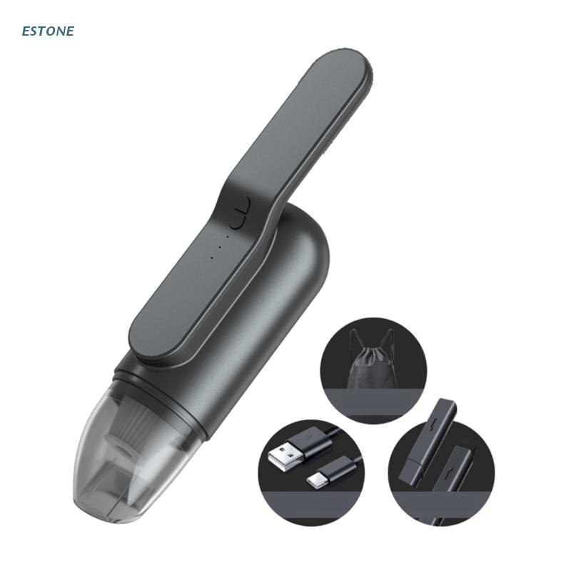 Mini Draadloze Stofzuiger Voor Auto Oplaadbare Cyclone Zuigkracht Stofzuiger Auto-interieur Reiniging Gereedschap N84F: Black