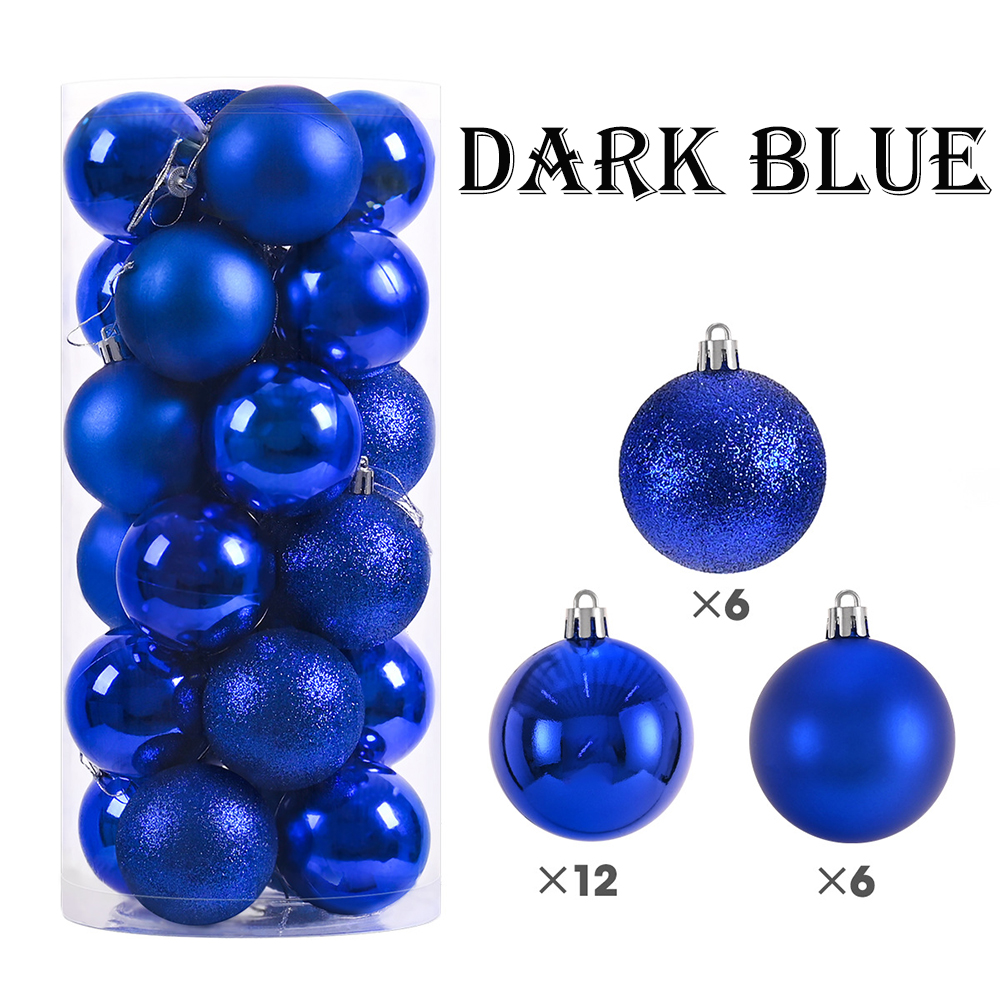 3/4cm 24 . røde grønne julekuler pynt jul juletrekuler dekorasjon hengende anheng ball år navidad dekor: Lys gul / 3cm