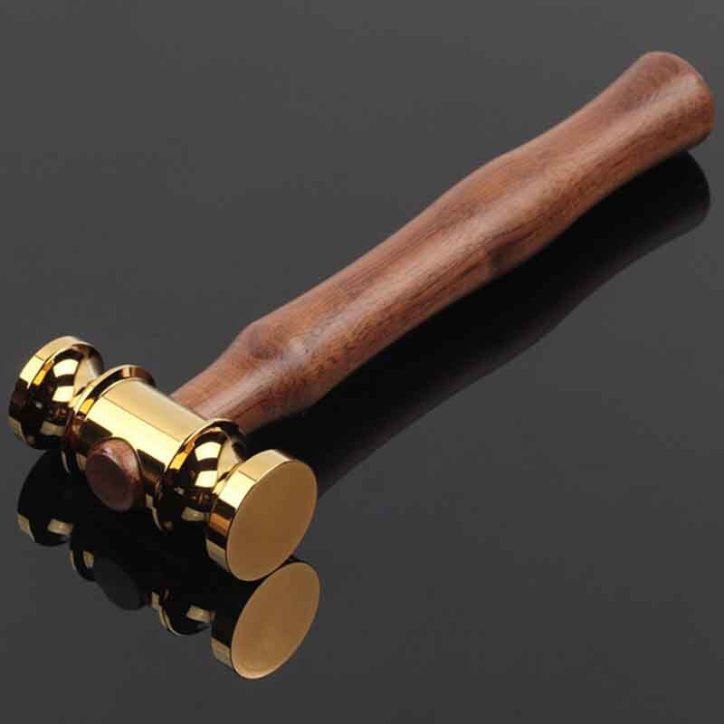 Marteau fait main manche en bois outil artisanal en cuir juge outils à main maillet marteau